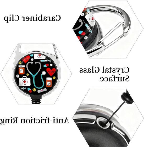 Retractable Lanyard met ID Badge Houder en Afneembare Badge Reel voor Medisch Personeel, Ideaal voor Artsen en Apothekers met Verticale Kaartbescherming — afbeelding 5