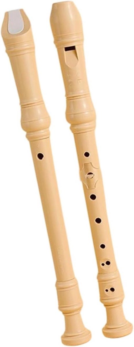 Houten Blokfluit - Sopraan Instrument - Muziek Leren - Duitse Stijl - 8 Gaats - Crèmewit