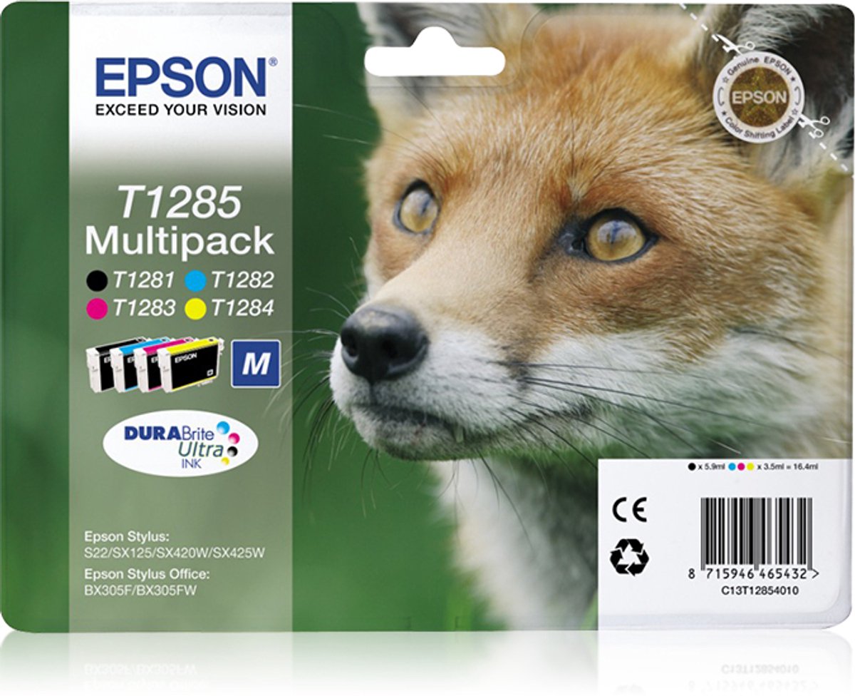 Epson T1285 - Inktcartridge / Cyaan / Magenta / Geel / Zwart