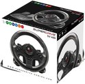 Doos met een zwart race stuurwiel en pedalen, merk SuperDrive SV 450, compatibel met PC, PS3, PS4, Switch.