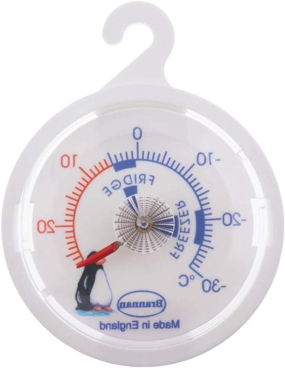 Koelkast Thermometer - Vriezer Meter - Temperatuur Bewaken - Blauw en Rood Schaal - 85 x 65 x 12 mm