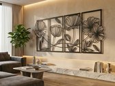 Wanddecoratie Bloemen, Houten Wandbeeld, 3D Wanddecoratie voor Thuis, Moderne Beelden voor Huis Kantoor Slaapkamer, Woonkamer en Keuken - 161x60 cm