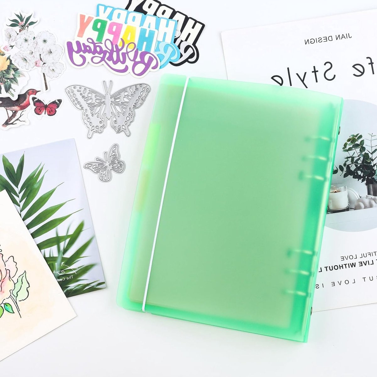 Set van 8 Stuks A5 6-Ring Binder Covers van Zacht PVC - Transparant en Matte Oppervlakte voor Herbruikbare Notitieboekjes en Stempel- en Stansopslag — cadeau in Cadeau-ideeën - foto 6