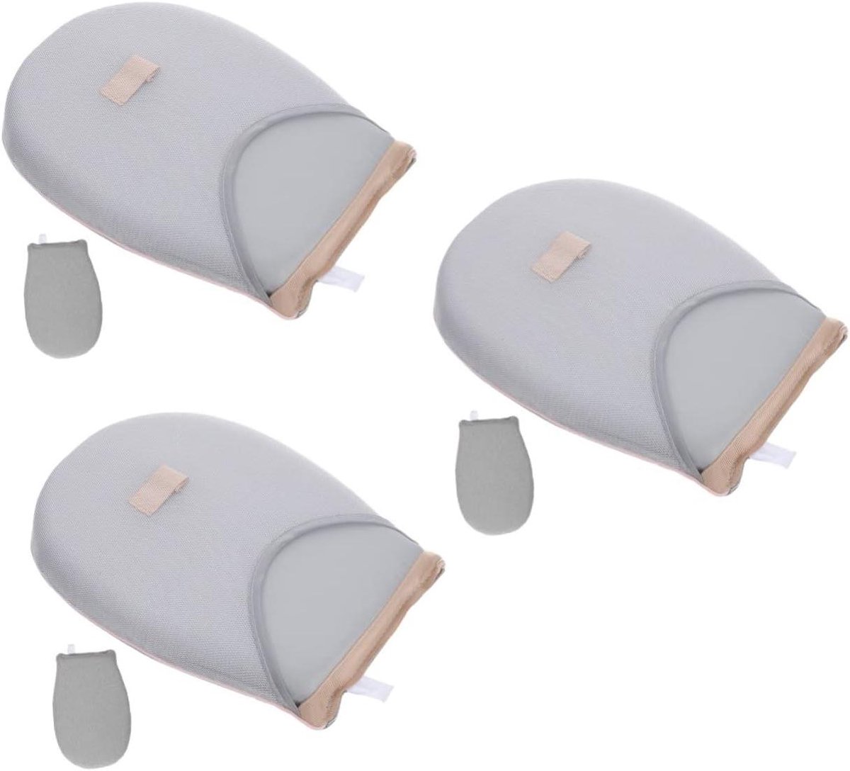 Strijkplank Handschoen - Stoomhandschoen - Kleding Stomen - Mini Formaat - 3 Stuks - Lichtgrijs