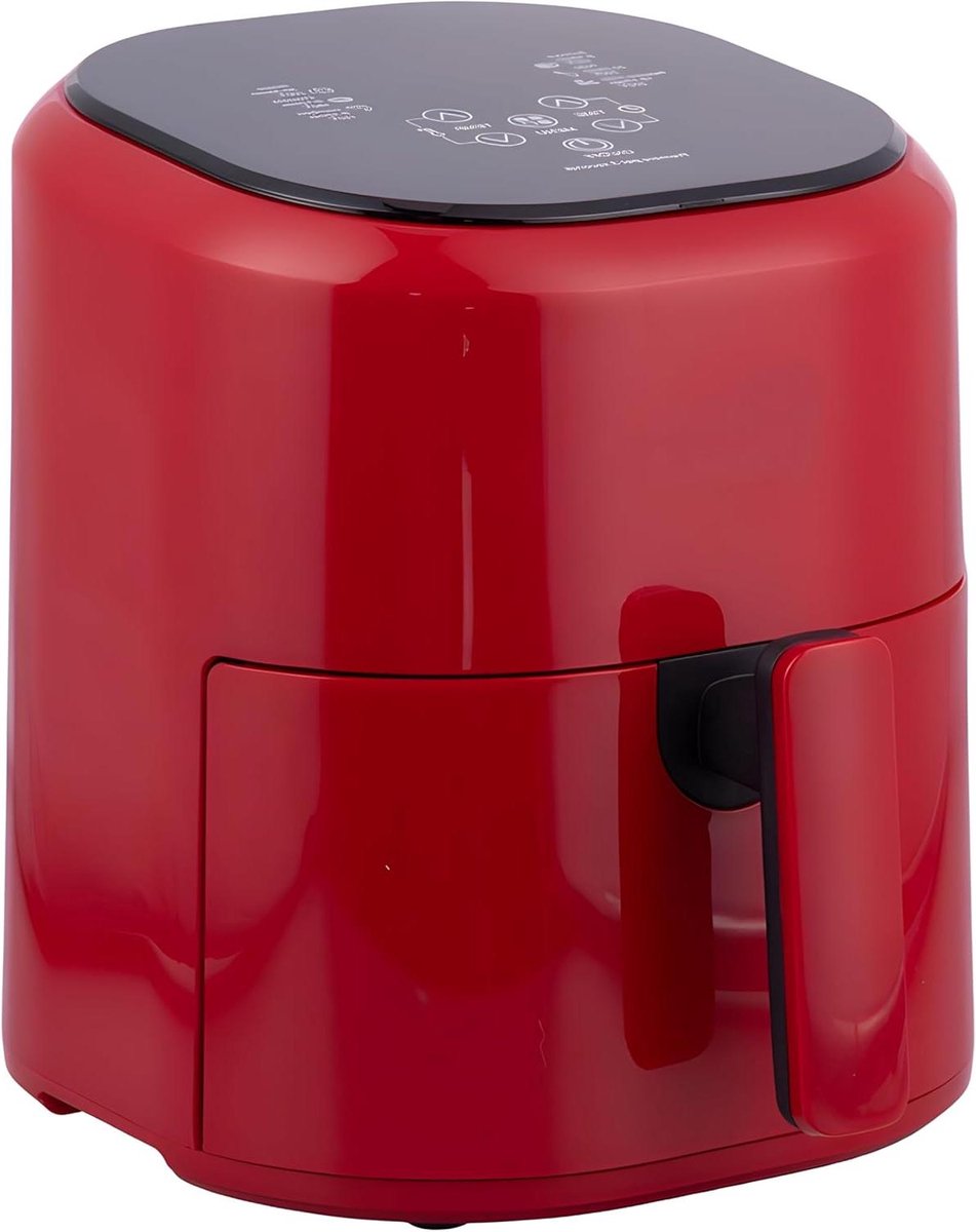 Heteluchtfriteuse - Airfryer - Gezond Koken - 10 Programma's Touch Display - 5 Liter - Rood