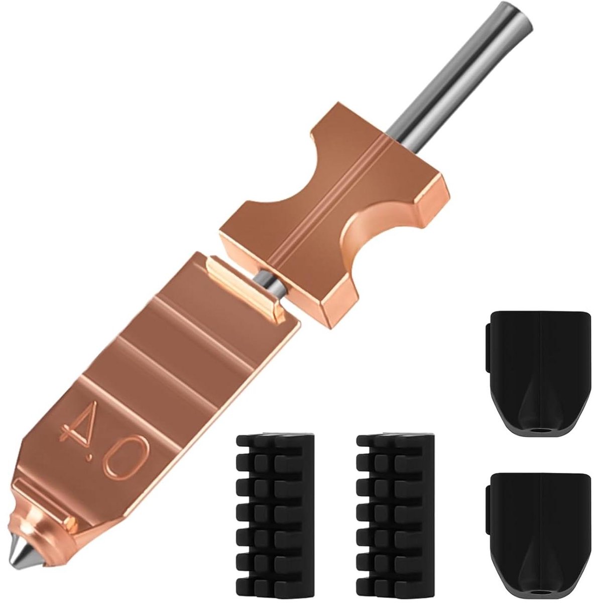 3D Printer Mondstuk - Snelwissel Hotend - Hoge Snelheid Printen - Gehard Staal - 0.4 mm - Zilver