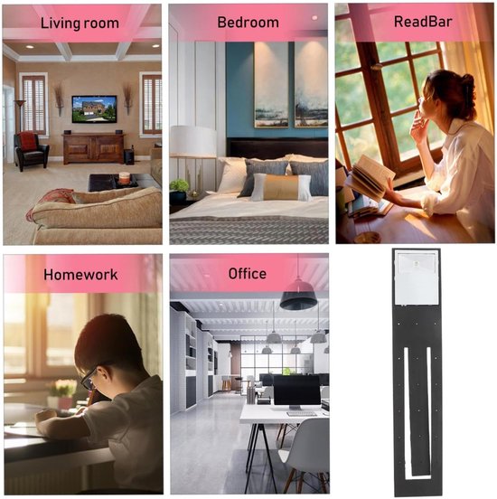 Boek Leeslamp - Clip Lamp - Comfortabel Lezen - Oogvriendelijk Licht - 1x4x1 cm - Zwart — afbeelding 4