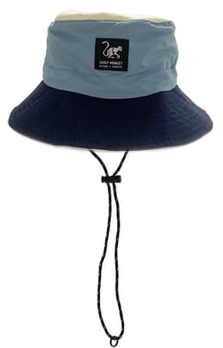 Waterdichte booniehoed voor heren/dames - One size - Opvouwbaar (Blauw/Beige)