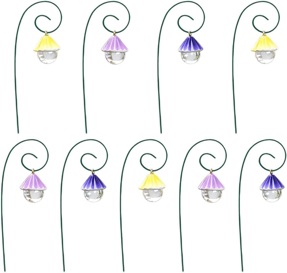 Tuinstekerset - Decoratieve Stokken - Bloembedden Verfraaien - Handgemaakt Hars Design - 9 Stuks - Multicolor
