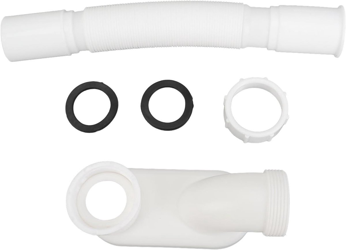 Afvoerslang Bad - Doucheslang PVC - Water Afvoeren - Geurpreventie Ontwerp - Uitbreidbaar - Grijs