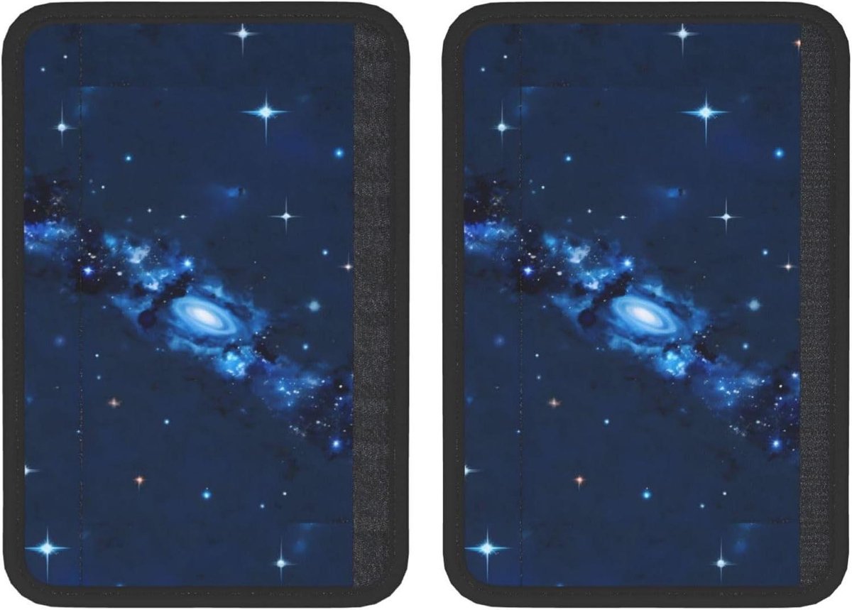 Autogordelkussens 2 stuks - Gordelbeschermers - Comfortabel Reizen - Verstelbare Pasvorm - Universeel - Blauw Melkwegpatroon
