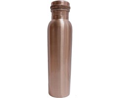 Koperen Waterfles - Drinkfles - Dagelijks Gebruik - 100% Puur Koper - 1 Liter - Goud