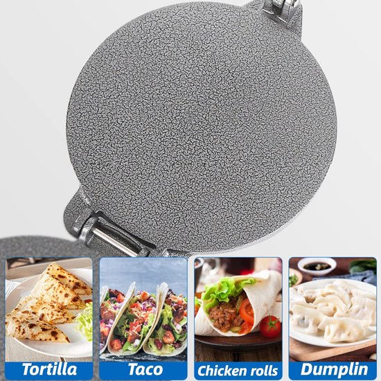 Maïs Tortilla Pers roti maker Aluminiumlegering Tortilla Maker, Grijze Tortilla Machine Keukenbenodigdheden, Geschikt voor Het Maken van Tortilla's, Koekjes, Presses à biscuits — afbeelding 4