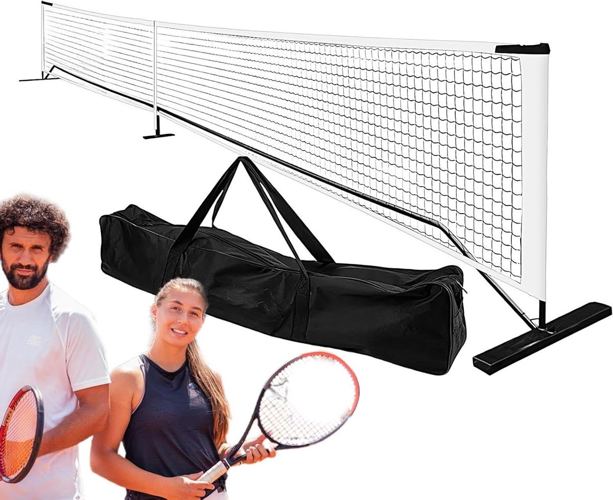 Trainingsnet - Pickleballnet Tennisrek - Sport Beoefenen - Draagbaar Binnen Buiten - 6 Meter Breed - Wit