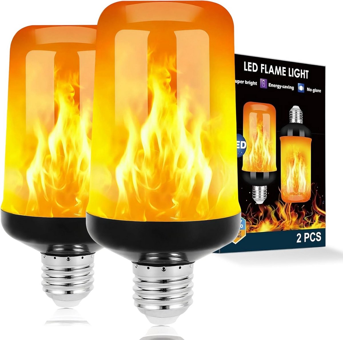 Realistische LED Kaarslamp met Vlam-effect, Dimbaar en 4 Modi, Warm Wit Licht