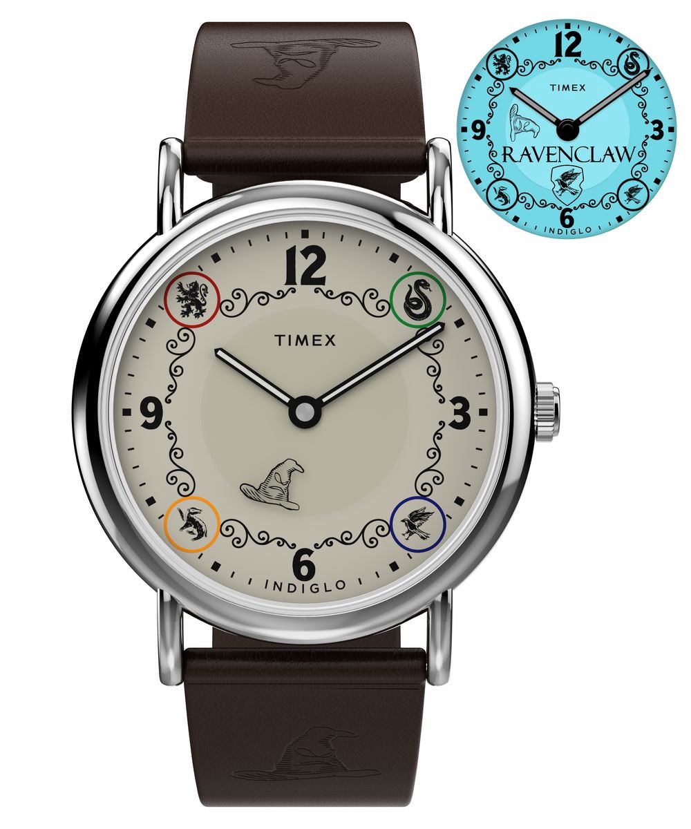 Timex Harry Potter x Timex Weekender Ravenclaw House TW2Y76500 Horloge - Leer - Bruin - Ø 38 mm