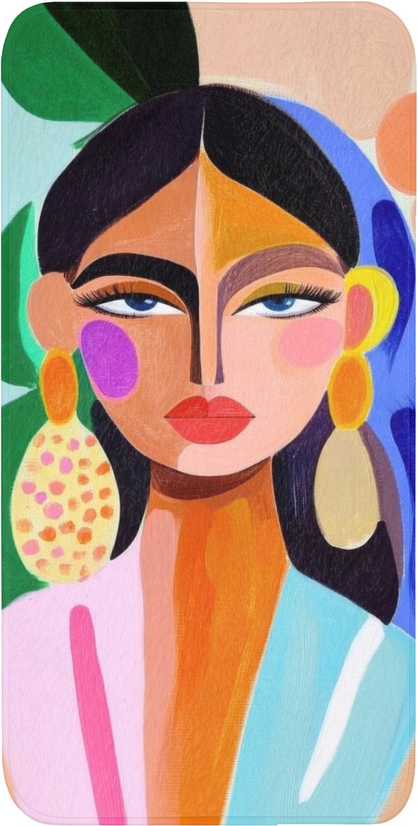 Badmat 60x120 cm - Antislip - Portret - Vrouw - Modern - Badmatten voor badkamer - Badkamermat - Douchemat - Badkamer mat