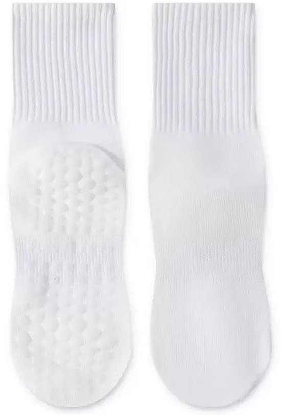 4 Paar - Dames Antislip Yoga Pilates Sokken - Wit - Antislip sokken - Polyester - Ademend sokken - Yoga Sokken - Voor Ballet, Dans, Fitness & Dagelijkse Workouts van Merkloos — afbeelding 2