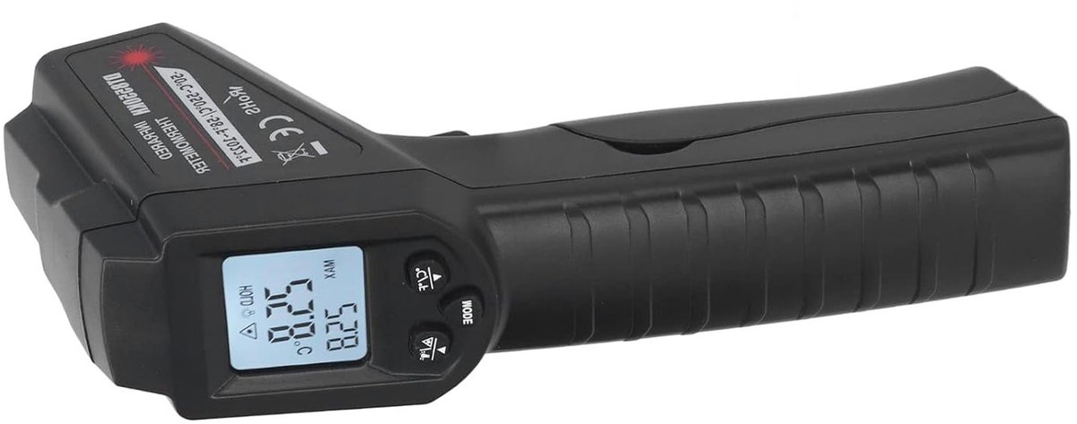 Professionele Infraroodthermometer voor Industrieel Gebruik, Temperatuurmeting met Verlichte LCD Scherm voor Koken, Ovens en Koelkasten, Duurzaam ABS Materiaal