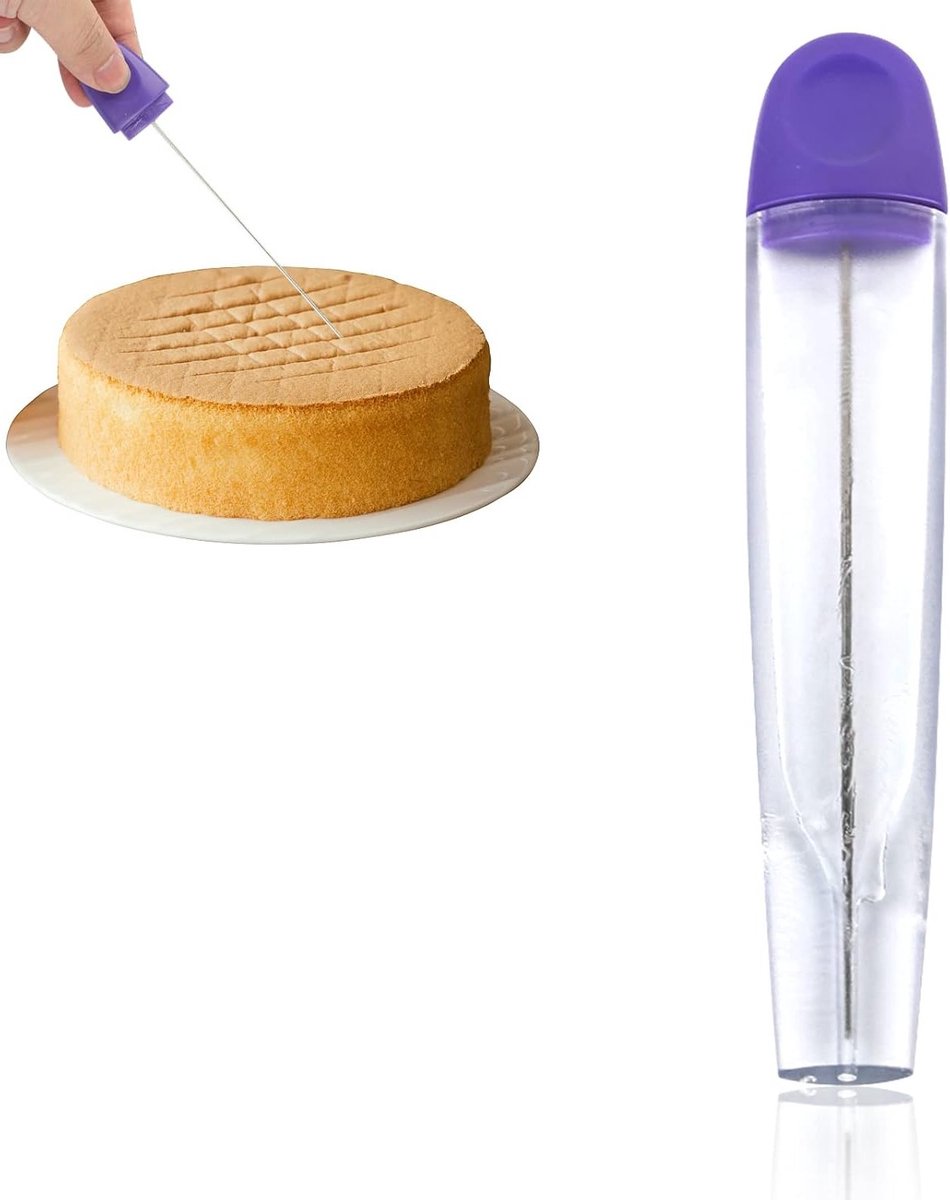 Herbruikbare Cake Tester van RVS - Ideaal voor Taarten, Muffins en Brood Bakken met Beschermhoes