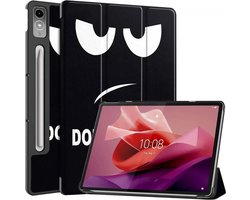 Tablet Hoes Geschikt voor Lenovo Tab P12 | Book Case met Standaard | Kunstlederen Beschermhoes | Tri-fold | Don't Touch Me
