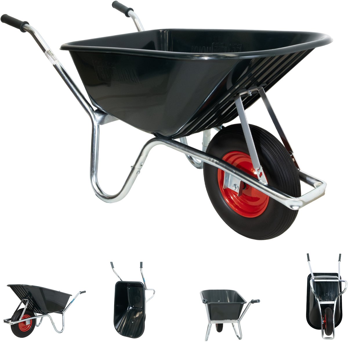 Kruiwagen PP100 l PU wiel Bouwkruiwagen Tuinkruiwagen Bouwkruiwagen Kruiwagen Tuin