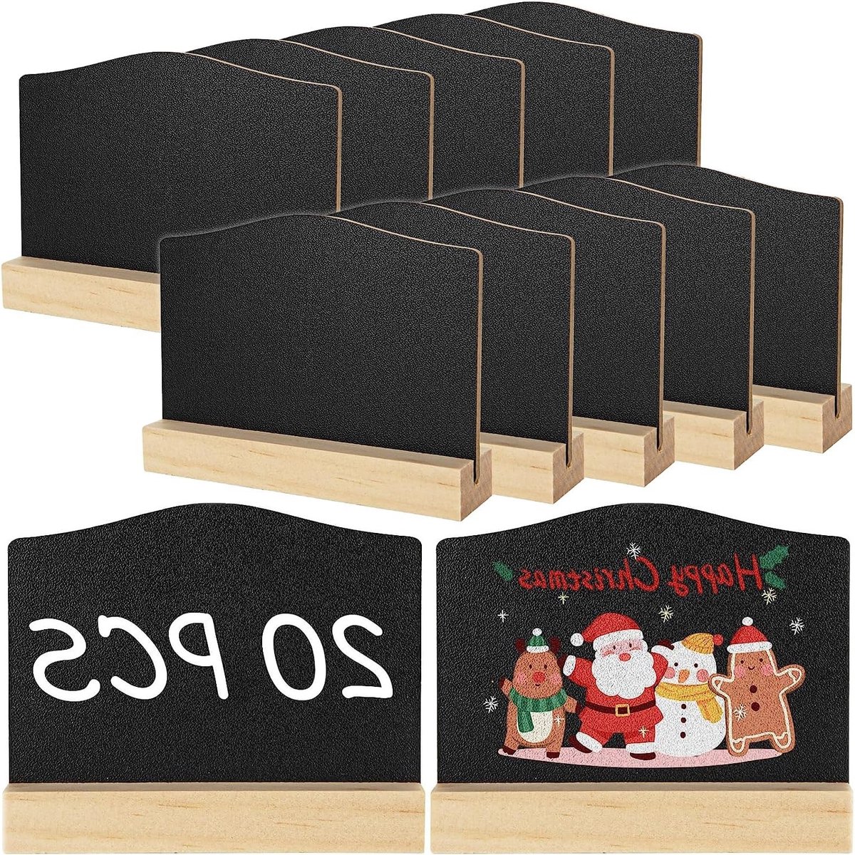 Set van 20 Mini Krijtborden 4 x 3 Inch, Dubbelzijdige Krijtborden met Stand voor Voedsel, Bruiloften en Feestdecoratie