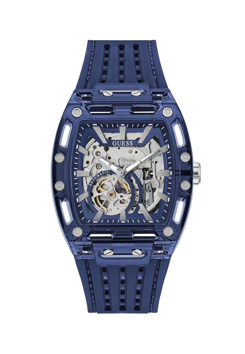 Guess Phoenix Quartz Analoog Horloge Blauw Kast: 100% Polycarbonaat | Armband: 100% Siliconen 42 mm GW1073G1, GW1073G2