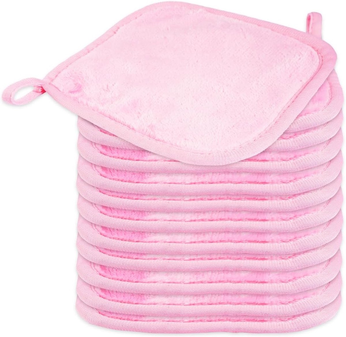 Herbruikbare en Wasbare Microvezel Make-up Doekjes, Ultra Zacht Gezichtsreinigingsdoek voor Alle Huidtypes, Roze (12 x 13 cm) - Perfect voor Make-up Verwijderen, Reiniging en Verzorging
