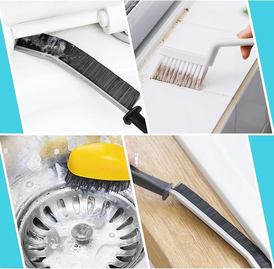 Set van 6 Stijve Schoonmaakborstels voor Tegels, Voegen en Hoeken - Ideaal voor Badkamer en Keuken Reinigen — afbeelding 4