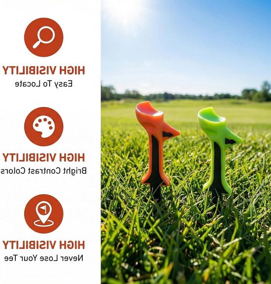 Duurzame onbreekbare golftees in 4 kleurenmix - 100 mm lange kunststof golfaccessoires voor optimale afslag en stabiliteit, ideaal voor alle seizoenen — afbeelding 2