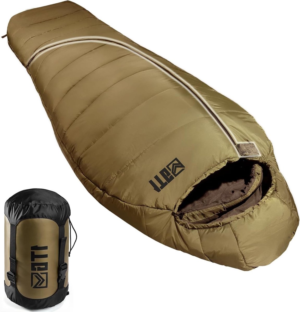 Ultralichte en compacte mummieslaapzak voor 3-4 seizoenen (-4 °C tot 2 °C) - Geschikt voor outdoor camping, trekking en reizen - Voor volwassenen (tot 185 cm)