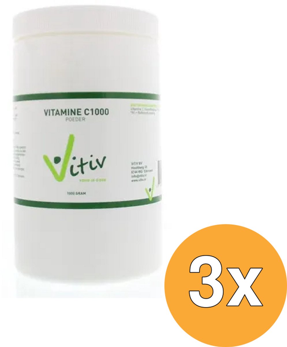 3x Vitiv Vitamine C Poeder (1000 gr)