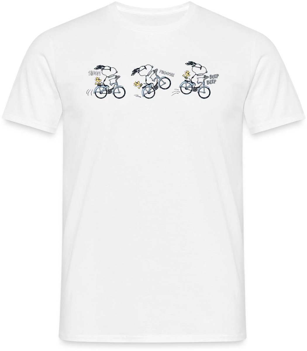 Peanuts Snoopy Fiets T-Shirt Heren