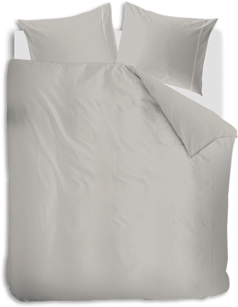 Auping Pearl grey satin Dekbedovertrek - Tweepersoons 200 x 220 cm - Katoensatijn - Grijs