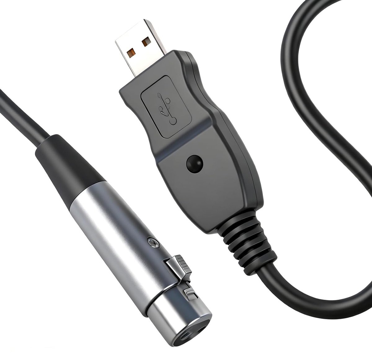 Professionele 3 meter lange USB naar XLR microfoon kabel voor audio-opnames, podiumverlichting en plug & play gebruik