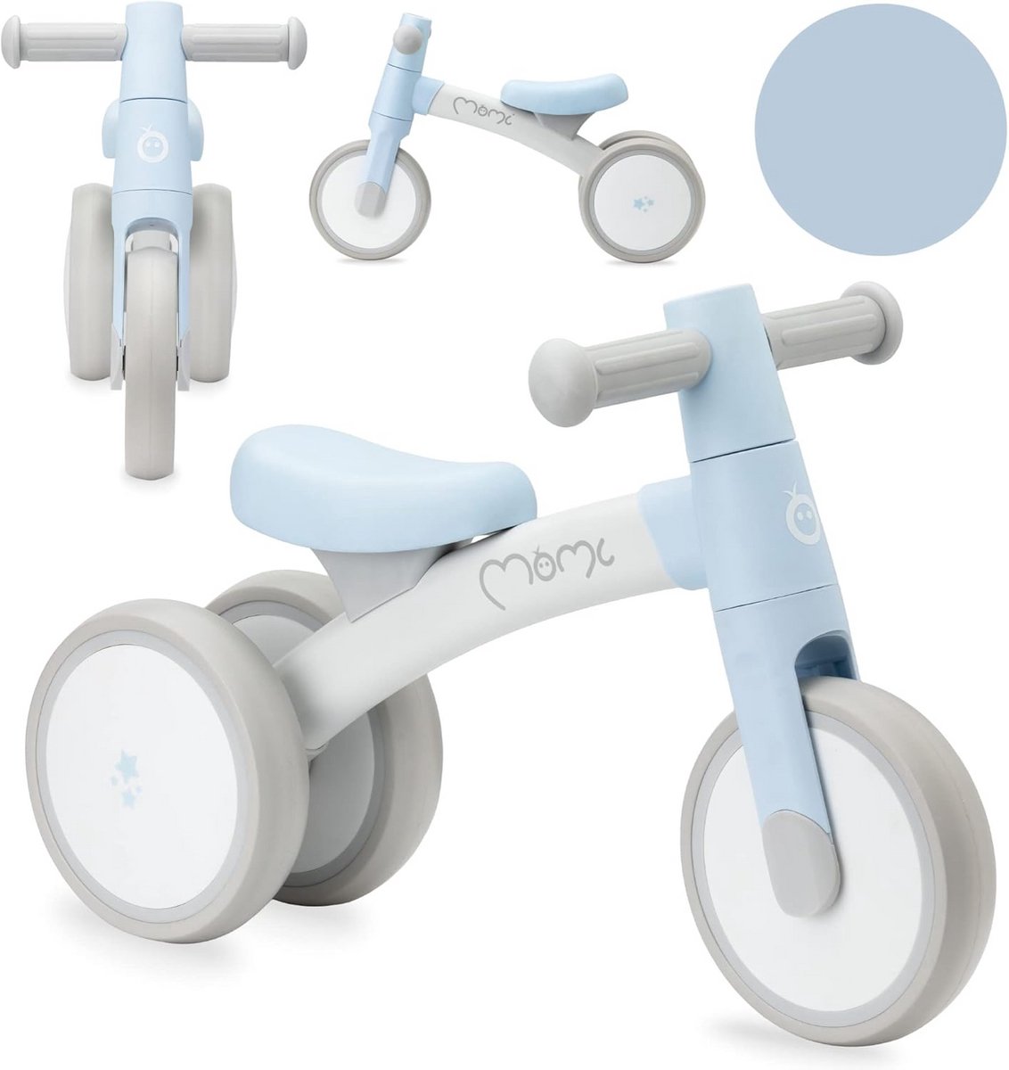 Kinderloopfiets Mini Driewieler Motoriek Ontwikkelen Lekvrije Kunststof Wielen 18 cm Wielmaat Blauw