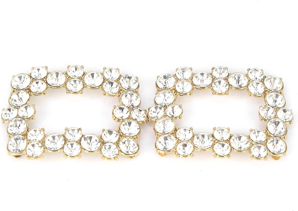 Schoenclips met Strass en Strik voor Dames - Bruiloft en Feestelijke Gelegenheden - Elegante Schoenaccessoires