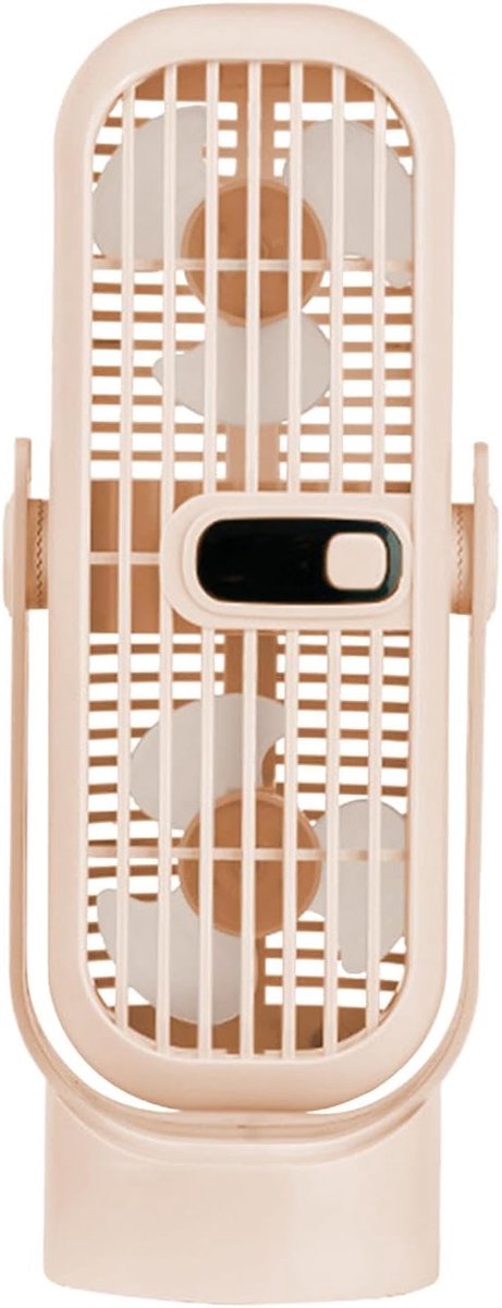 Tafelventilator Klein - Persoonlijke fan - Thuisbuiten koelen - Vijf windsnelheden scherm - 98x8x254cm - Lichtroze