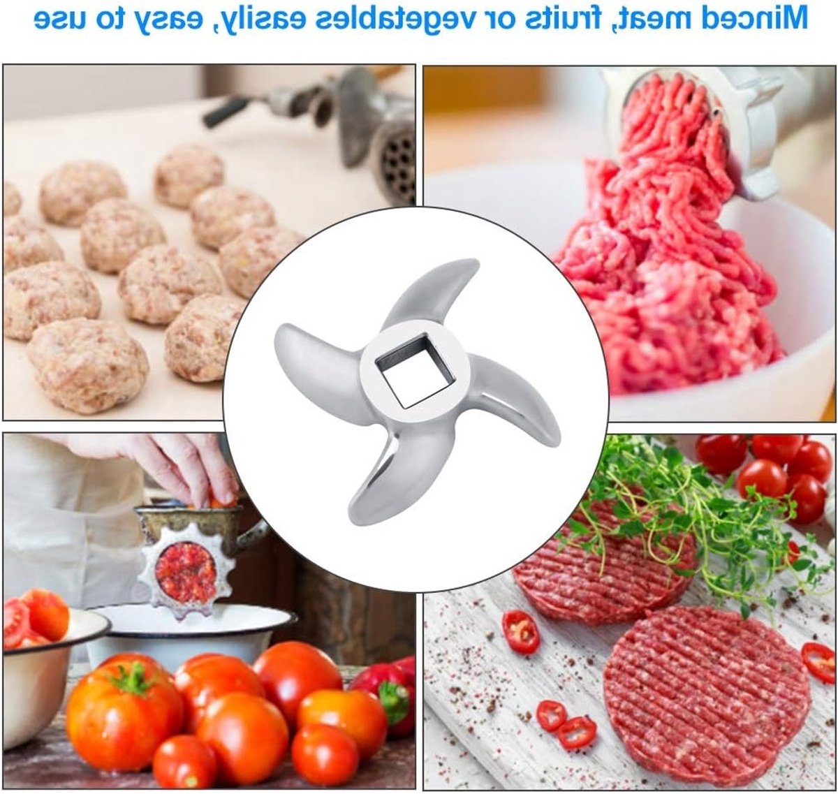 Vervangend mes voor vleesmolen, roestvrijstalen accessoires voor vleesmolen en blender, reserveonderdelen voor keukenmachines