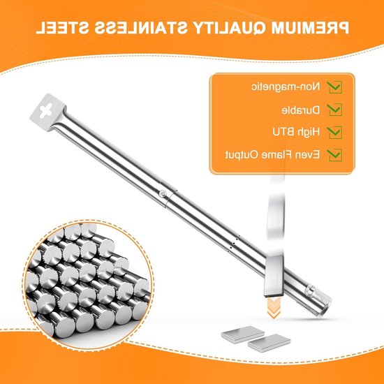 Dailygoods- Brandervervanging Universeel - Roestvrijstalen Brander - 4 Stuks - Verstelbaar van 31-44 cm - Inclusief Hardware - Geschikt voor Gasgrills - Gasbrander van Dailygoods — afbeelding 2