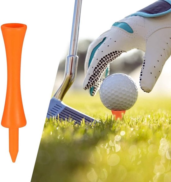 By shayne - Kunststof Golf Tees 70 mm - Herbruikbare Golftees - Oranje - Lichtgewicht en Sterk - Voor Golfrijders - 70 Stuks van By Shayne — afbeelding 3