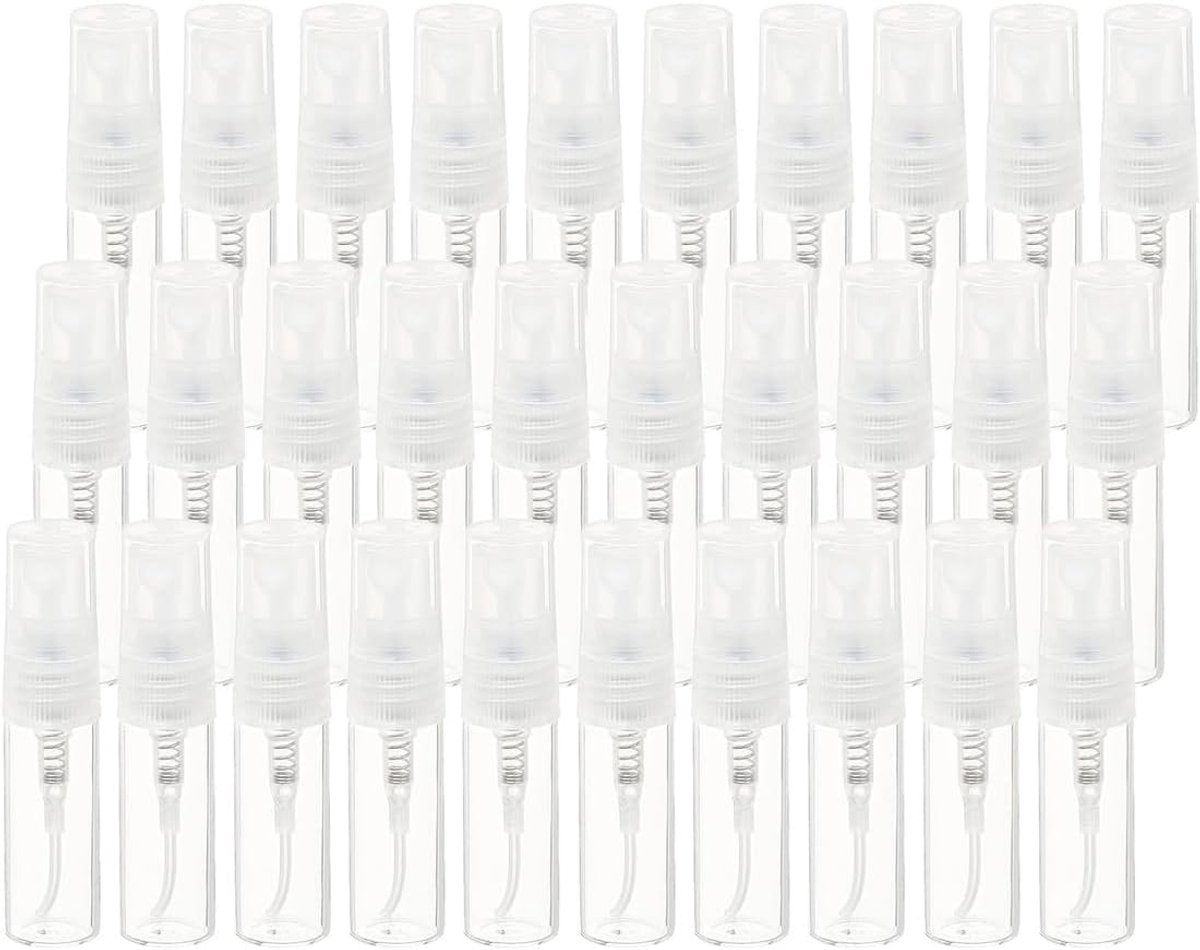 3ml Spuitflesje Glas, 30 stuks Zerstäuber, navulbare parfumverstuiver, mini parfumverstuiver, reisspuitfles transparant, kleine glazen spuitfles, voor water, alcohol, parfum