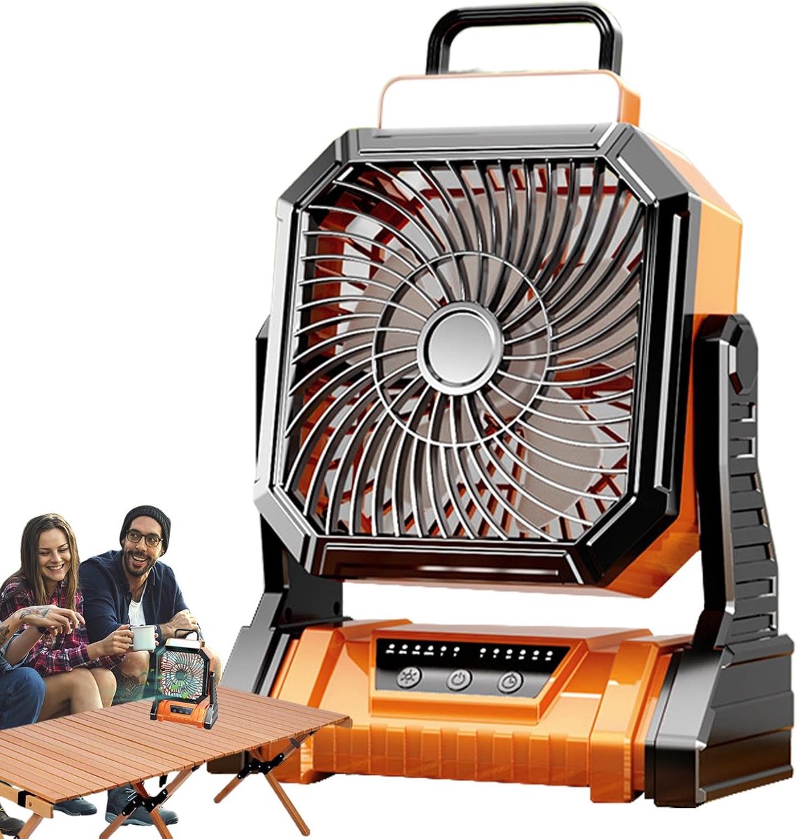 Ventilator met Lantaarn - Persoonlijke Koeler - Kamperen en Buiten - 5400mAh Batterij - 216 x 97 x 283 cm