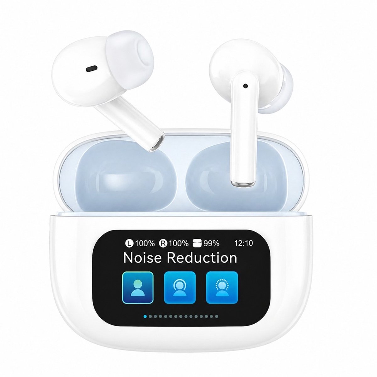 Rvive - Open Ear Wireless Earbuds met ENC & Touchscreen - Wit