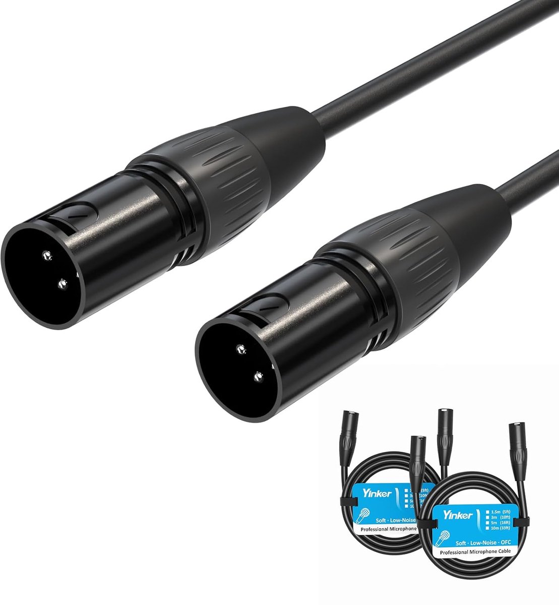 XLR-kabel male naar male 1,5 meter voor audioapparatuur