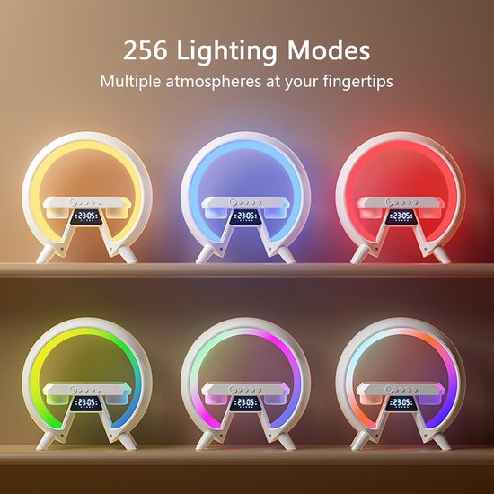Wekker met Oplader - Zonsopgangsimulator Lamp - Ontspannen Wakker Worden - 256 Kleuren Opties - 10x10x10 mm - Meerdere Kleuren — afbeelding 3