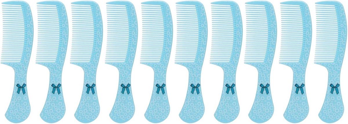 Brede tanden kam - Kapperskam set - Haar ontwarren - Antistatisch ontwerp - 10 stuks - Blauw