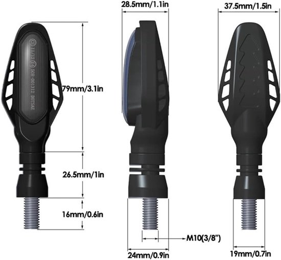 Motorfiets Richtingaanwijzers - LED Knipperlichten - Motor Verkeersveiligheid - Sequentieel Dynamisch Licht - Universeel 12V - Geel Rood — afbeelding 5