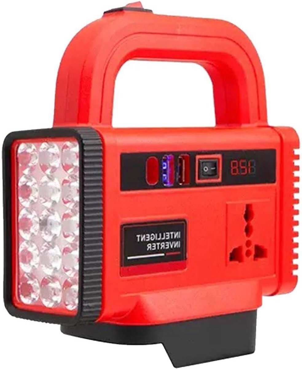 Stroomomvormer - Generator adapter - Apparaten opladen - Ingebouwde LED - 16 x 7 x 9 cm - Zwart